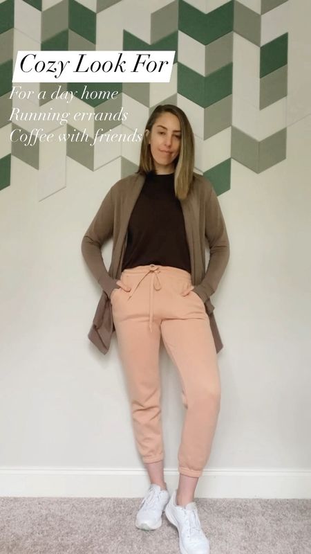 I love to dress cozy when I can! These rose pink joggers are my new favorite! They pair nicely with my LuLuLemon Love Tshirt and my Athleta Pranayama Sweater. Perfect for a cozy day indoors, running errands, or even meeting friends for coffee! 

My Sizes
Joggers - Medium
Top - 6
Sweater - Medium

#cozyoutfit #stayinghome #winterwear #falloutfit

Have any questions? Comment and I get back to you!🫶

#LTKmidsize #LTKSeasonal #LTKVideo