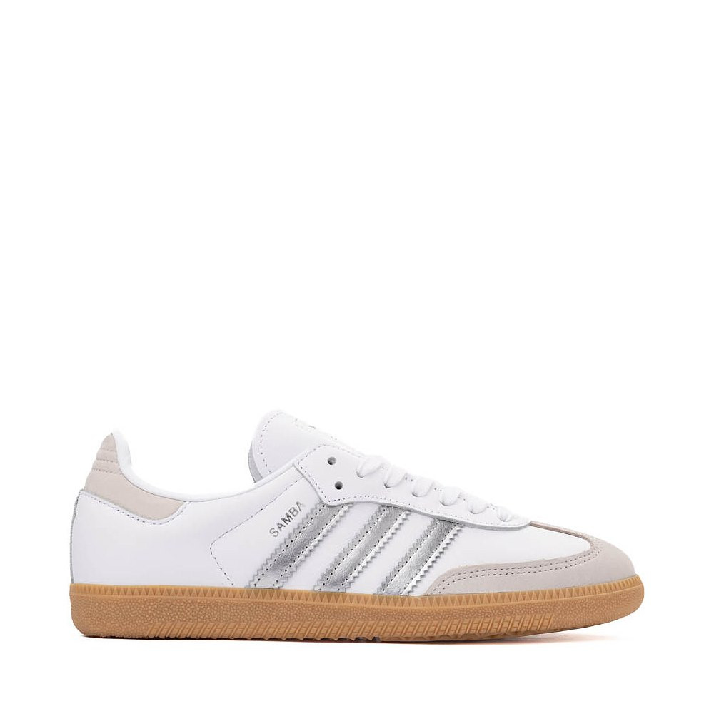 Womens adidas Samba OG Athletic Shoe - White / Silver / Gum | Journeys
