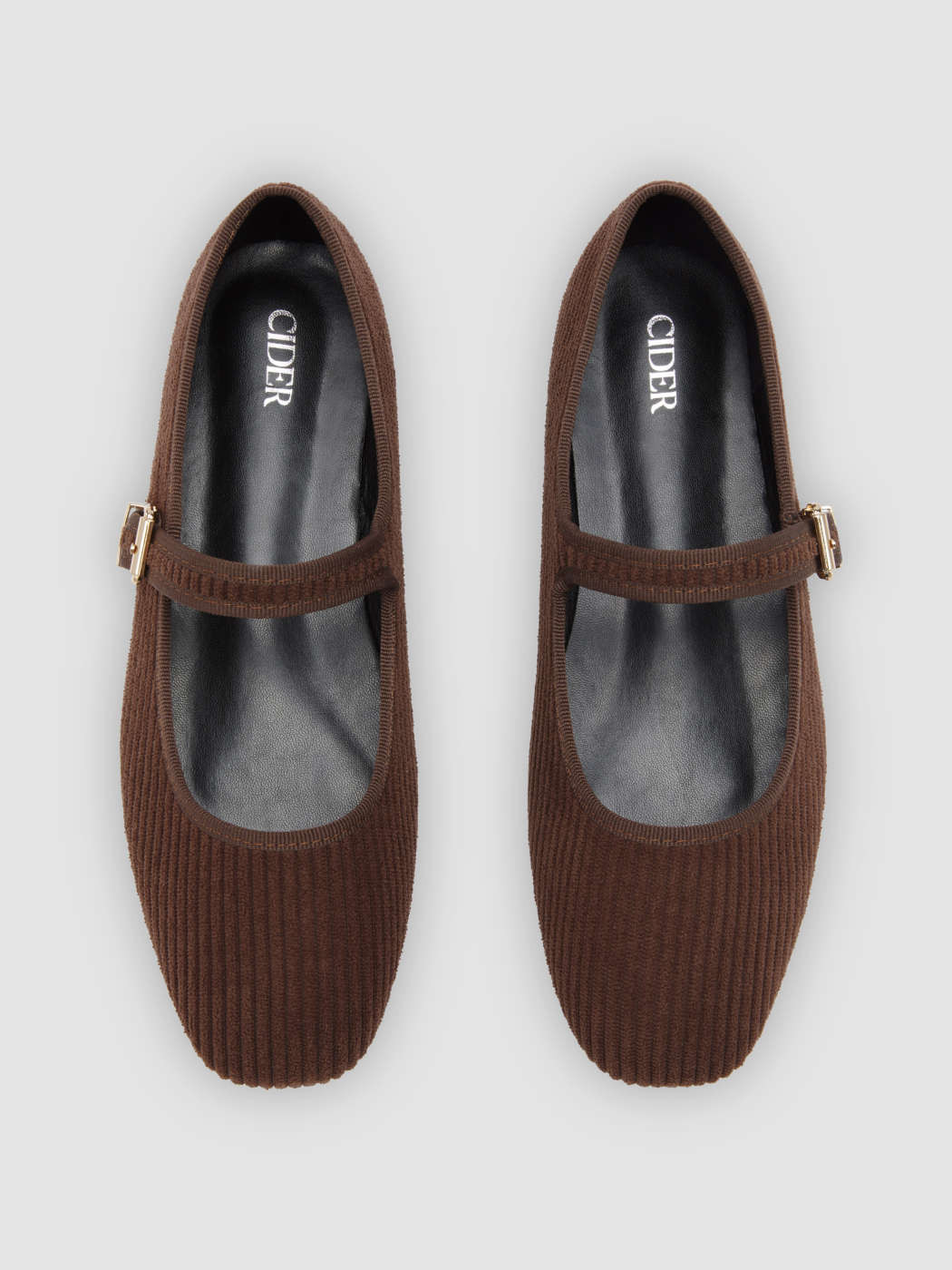 CORDUROY MARY JANE FLATS For School Daily Casual Date Coffee Shop Work | Cider