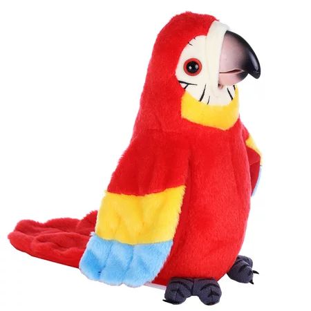 Electric Talking Parrot Plush Toy Cute Talking Record Repeats Waving Wings Plush Bird Toy Kids Bi... | Walmart (US)
