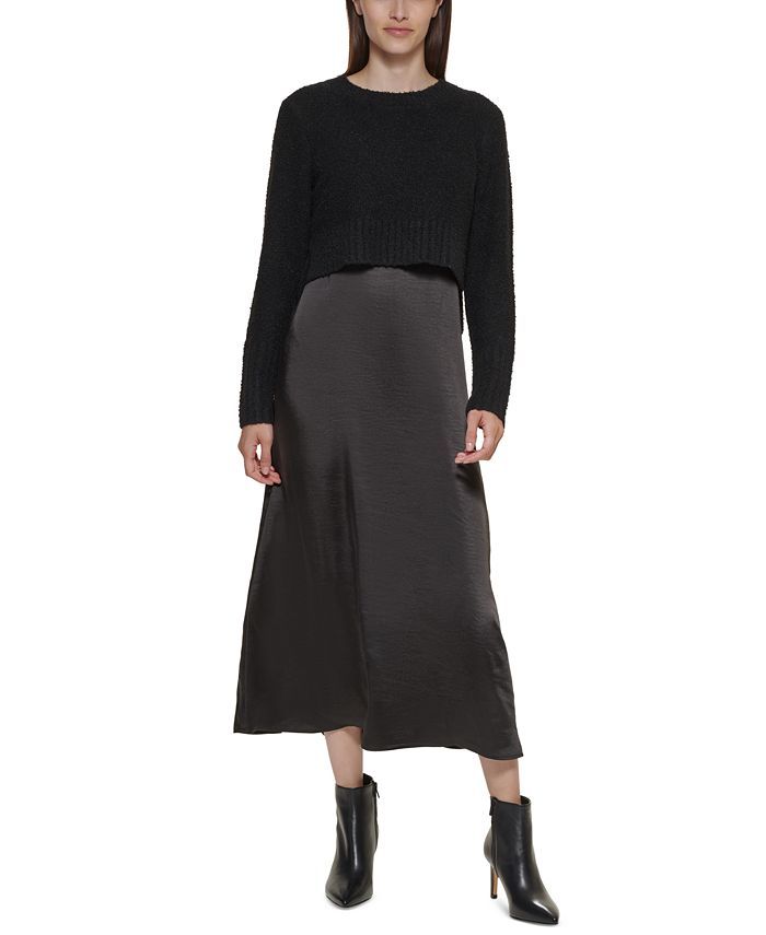 Calvin Klein Sweater & Slip Dress & Reviews - Dresses - Women - Macy's | Macys (US)