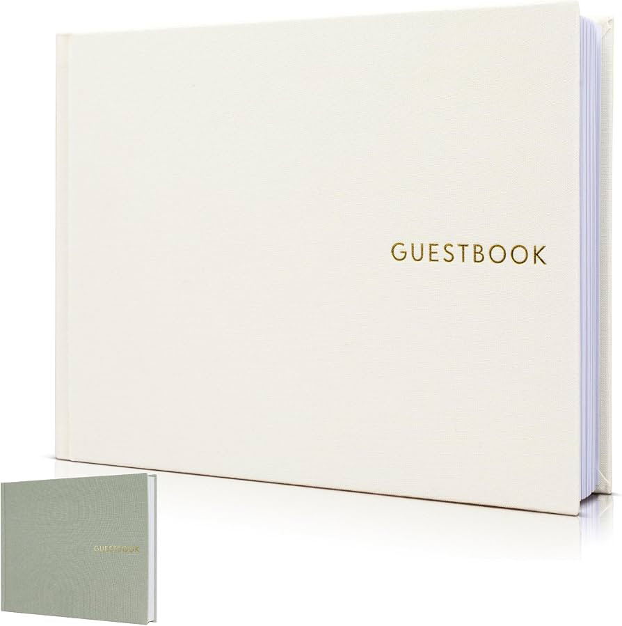Beautiful Linen Wedding Guest Book for Your Wedding Reception - Simply Elegant Guestbook to Sign ... | Amazon (US)