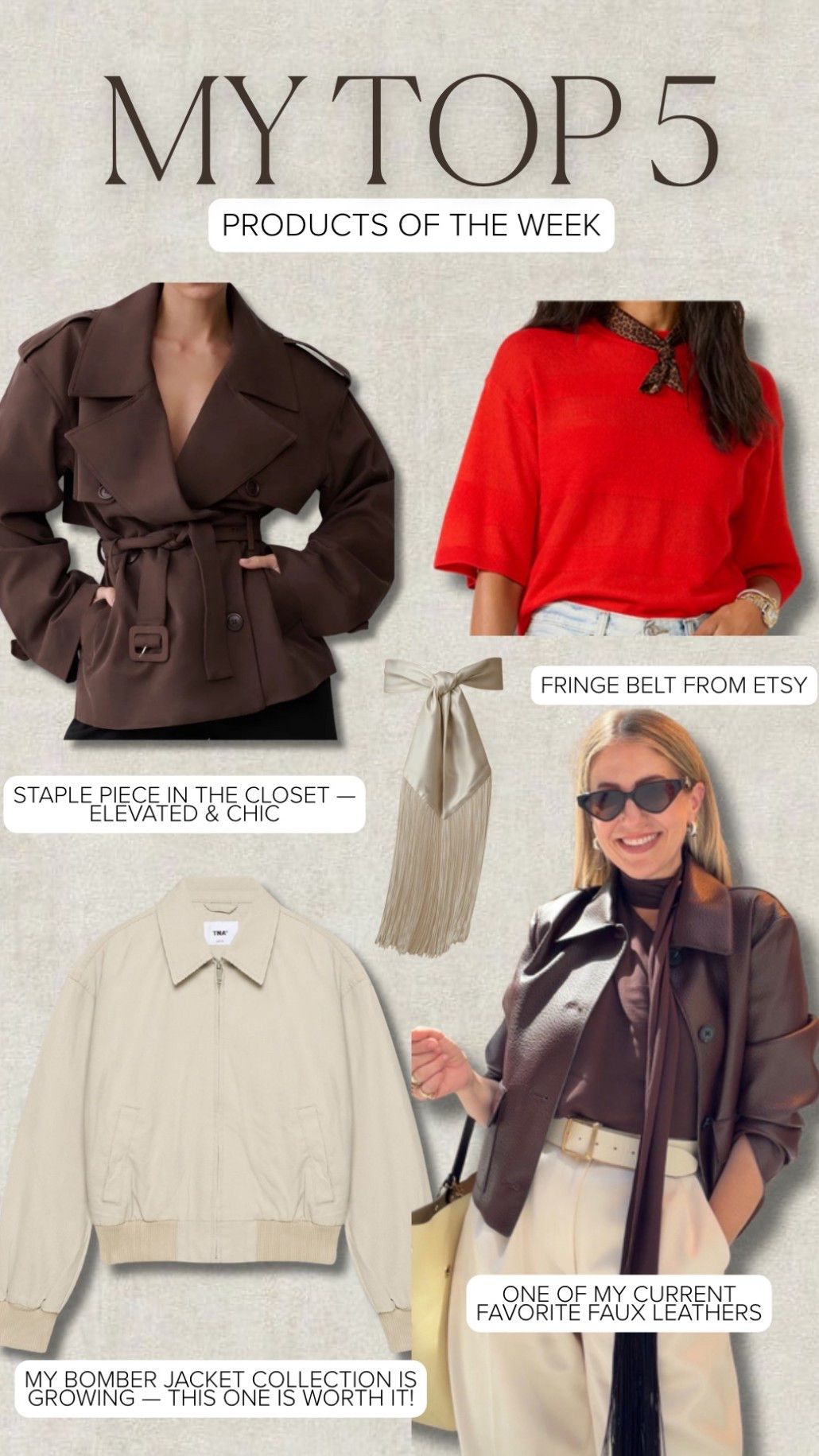 Top 5 products you’ve been loving for the week — almost all long sleeves or jackets! These go with so many outfits and can be elevated with accessorizing. 



#LTKootd #LTKSaleAlert #LTKgrwm