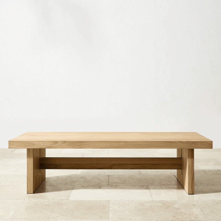 San Clemente Natural Teak Outdoor Rectangle Coffee Table | Williams-Sonoma