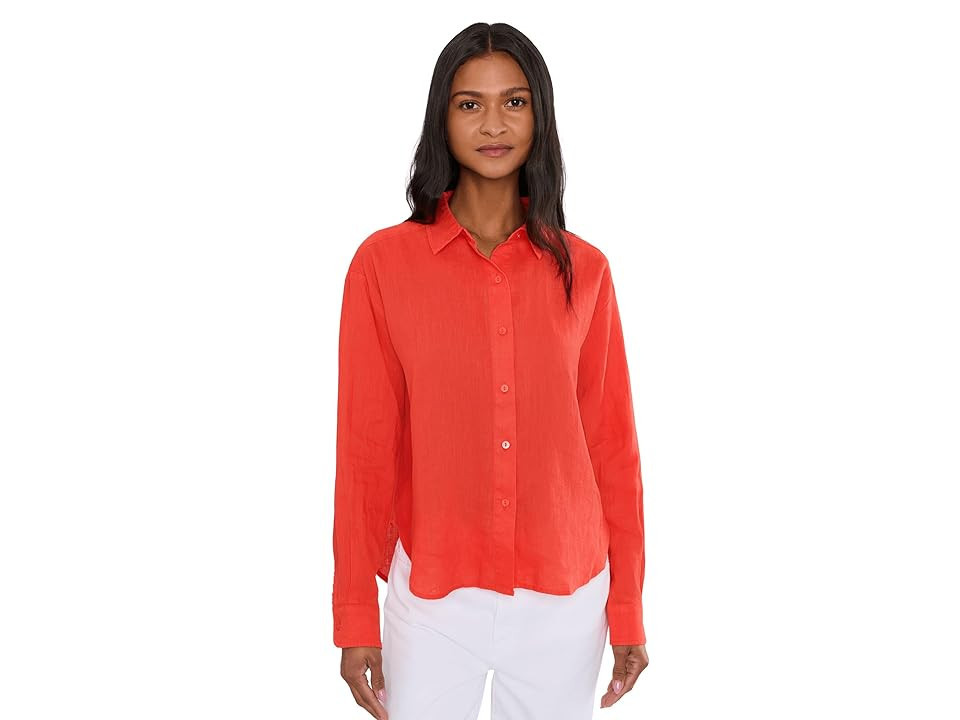 Splendid Stella Linen Button-Down Women's Clothing Scarlet: XL (Women's 14-16) | Zappos.com