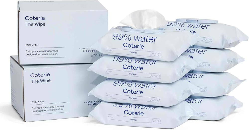 Coterie Baby Wipes for Sensitive Skin, Plant-Based and Plastic-Free Fibers, 99% Water, Hypoallerg... | Amazon (US)
