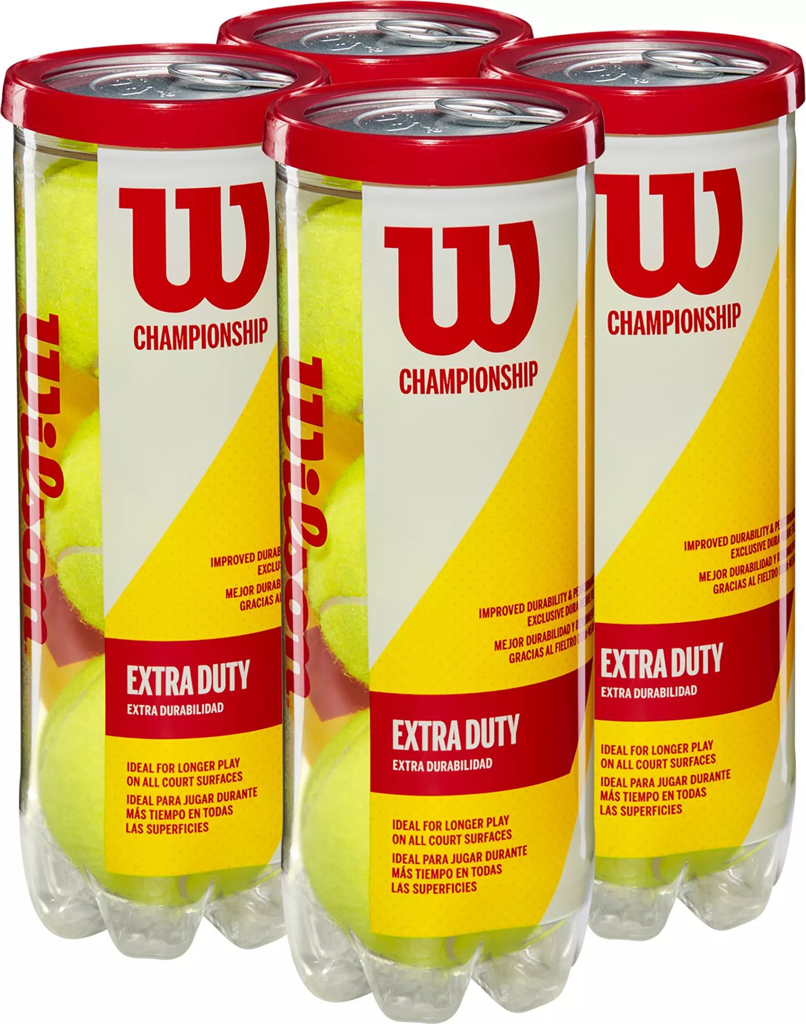 Wilson Championship Extra Duty Tennis Balls - 4 Pack | Dick's Sporting Goods