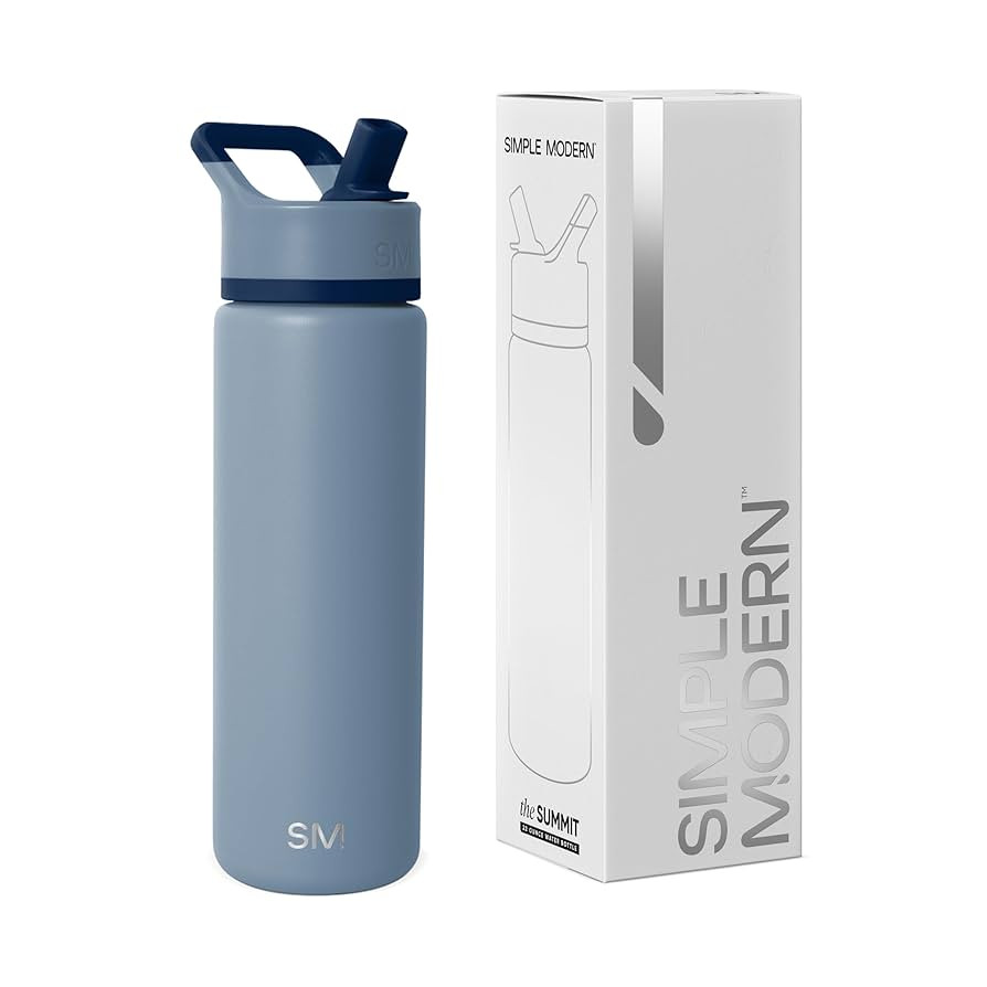 Simple Modern Water Bottle with Straw Lid | Vacuum Insulated Stainless Steel Metal | Reusable Lea... | Amazon (US)