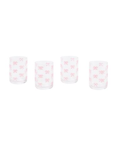 Set Of 4 Bow Acrylic Drinkware Glasses | TJ Maxx