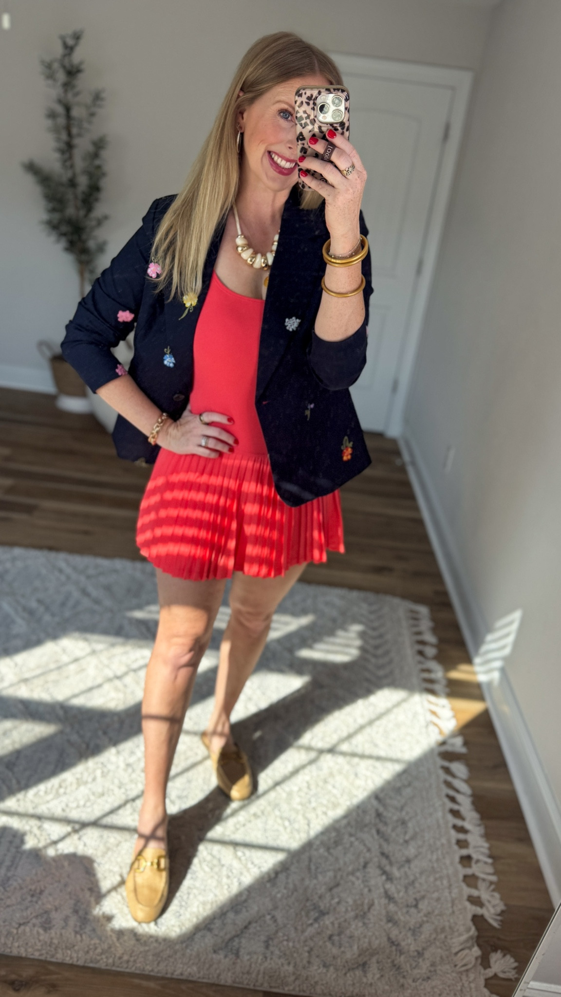 Weekend Walmart Wins try-on
Floral embroidered blazer- small
Pleated tennis dress- medium, runs short!

#LTKmomlife #LTKootd