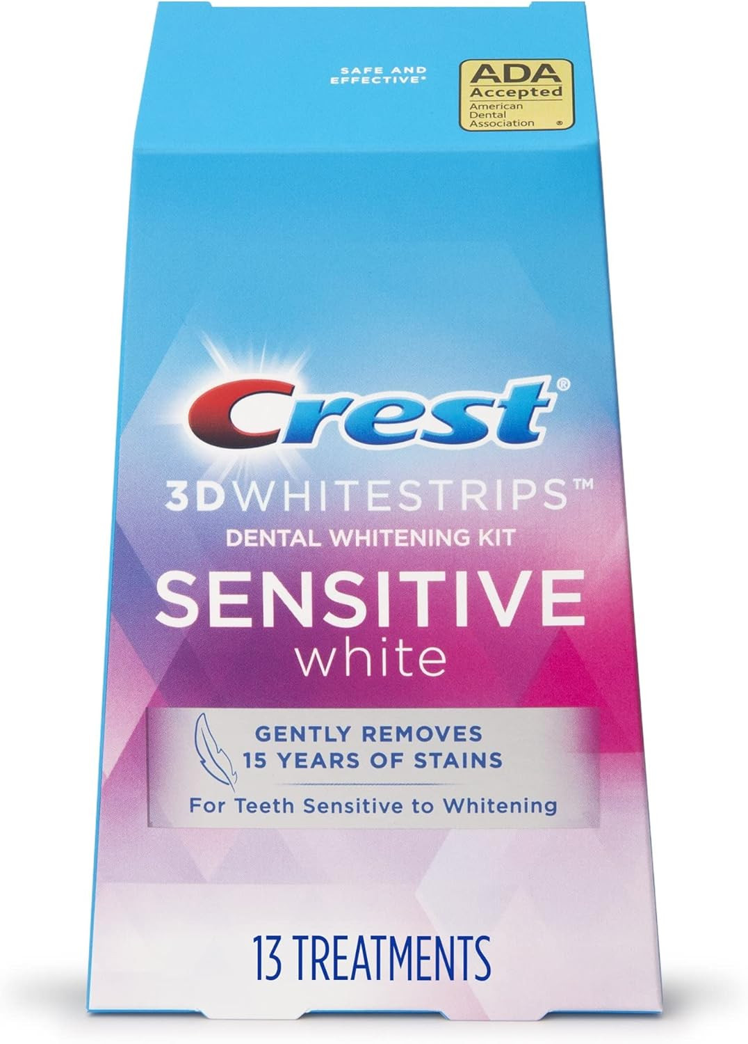 Crest 3D Whitestrips for Sensitive Teeth, Teeth Whitening Strip Kit, 26 Strips (13 Count Pack) | Amazon (US)
