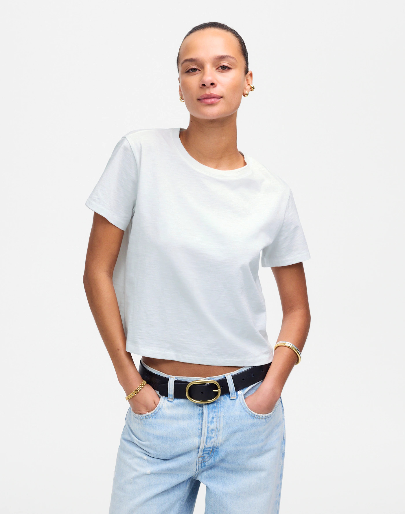 Slub Boxy-Crop Tee | Madewell