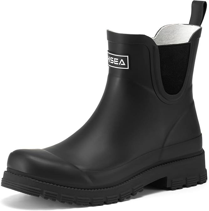 HISEA Women's Ankle Rubber Rain Boots, Waterproof Lightweight Chelsea Short Booties for Ladies, N... | Amazon (US)