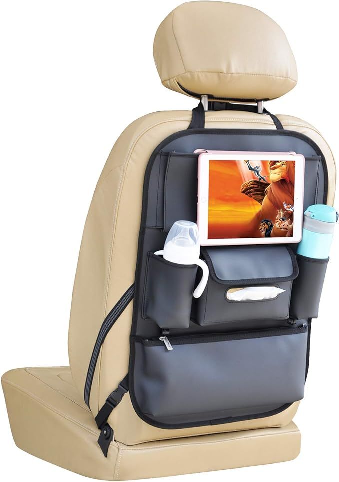 Viaviat Car Seat Organizers Waterproof Backseat Protector with Storage Pocket Large Leather Kick ... | Amazon (US)