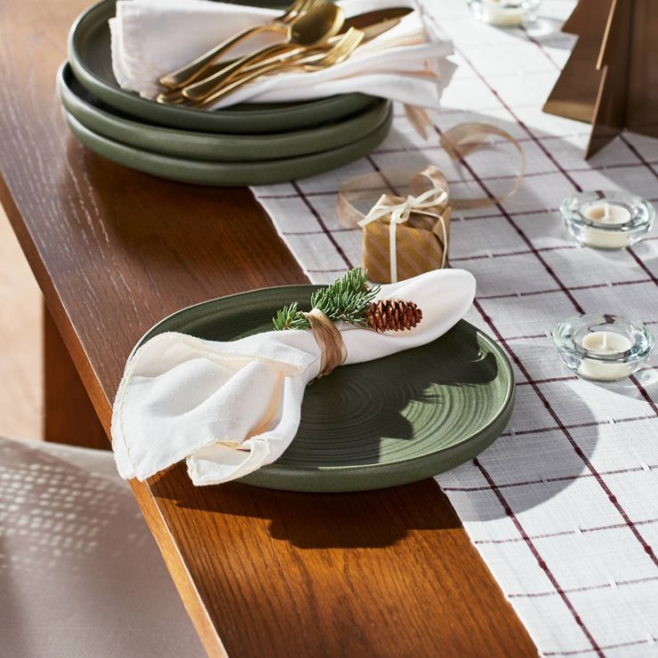 10" 4pk Stoneware Dinner Plates Green - Threshold™ designed with Studio McGee | Target