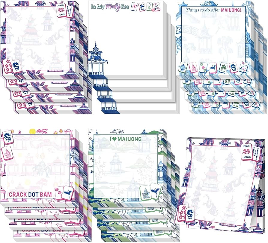 Gueevin 20 Pcs Mahjong Sticky Notes Gifts Self Adhesive Mah Jong Notepads Mahjong Lovers Gifts fo... | Amazon (US)