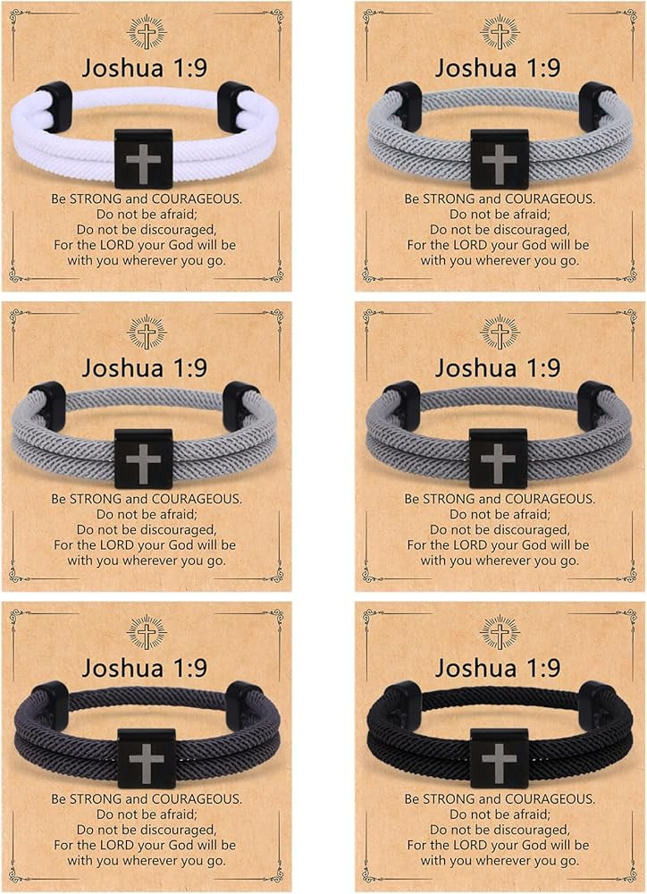 Giovanchi 6Pcs Cross Bracelet for Men - Easter Christian Religious Gifts for Men Women - Adjustab... | Amazon (US)