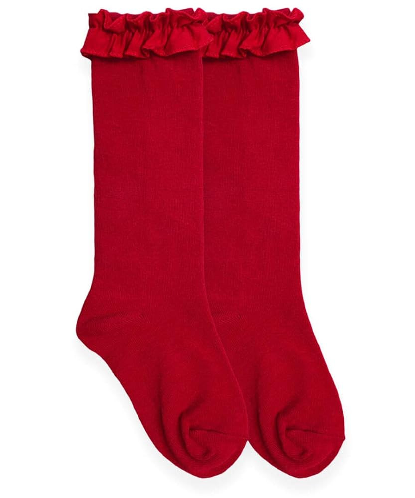 Jefferies Socks Girls' Ruffle Knee High | Amazon (US)
