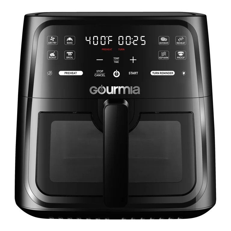 Gourmia 8-Quart Digital Window Air Fryer, with 8 One-Touch Functions, Black | Walmart (US)
