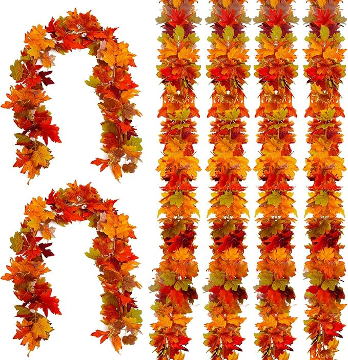 Joyhalo Fall Garland, 6 Pack 5.6FT Fall Leaves Garland for Mantle, Fall Leaf Garland Decoration, ... | Amazon (US)