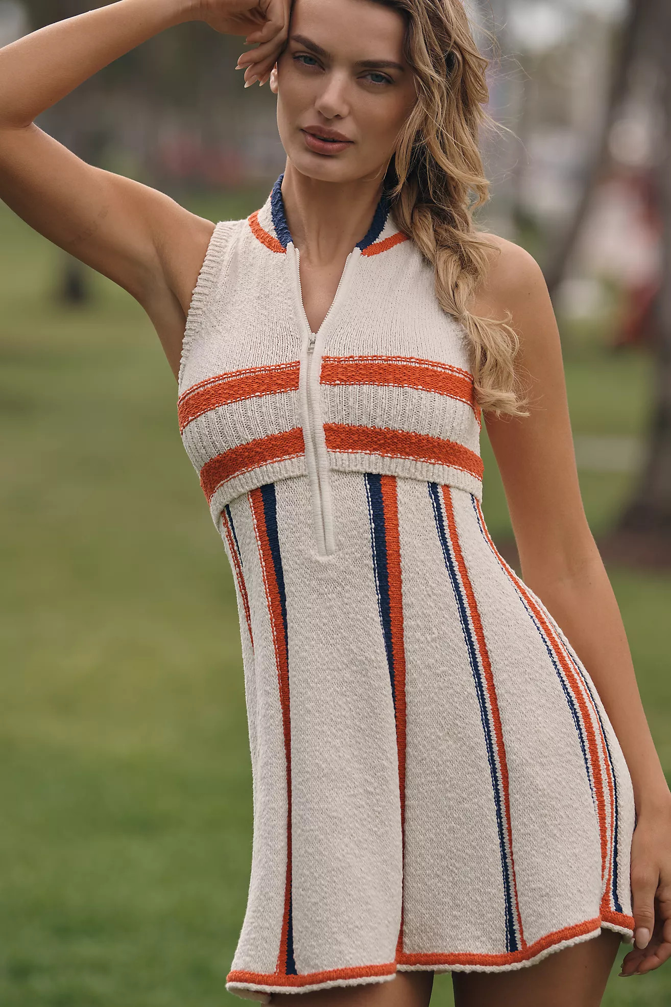 Daily Practice Swimmer Front-Zip Mini Dress | Anthropologie (US)