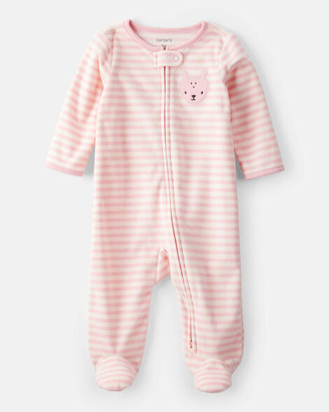 Baby Girl Deer Loose Fit Long-Sleeve Sleep & Play Pajamas - Pink | Carter's Inc