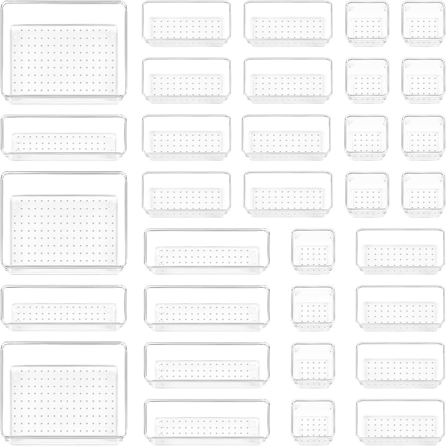 Vtopmart 37 PCS Plastic Clear Drawer Organizer, Acrylic Desk Drawer organizers, Organization and ... | Amazon (CA)