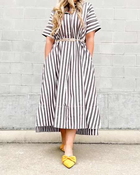 Striped dress with pockets. Perfect for vacationing and brunching 
#EasterDress #SpringDress 

#LTKSeasonal #LTKFind #LTKworkwear