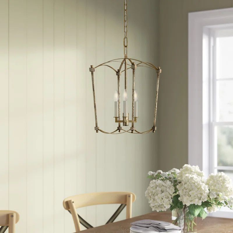 Olive 3 - Light Dimmable Lantern Geometric Chandelier | Wayfair North America