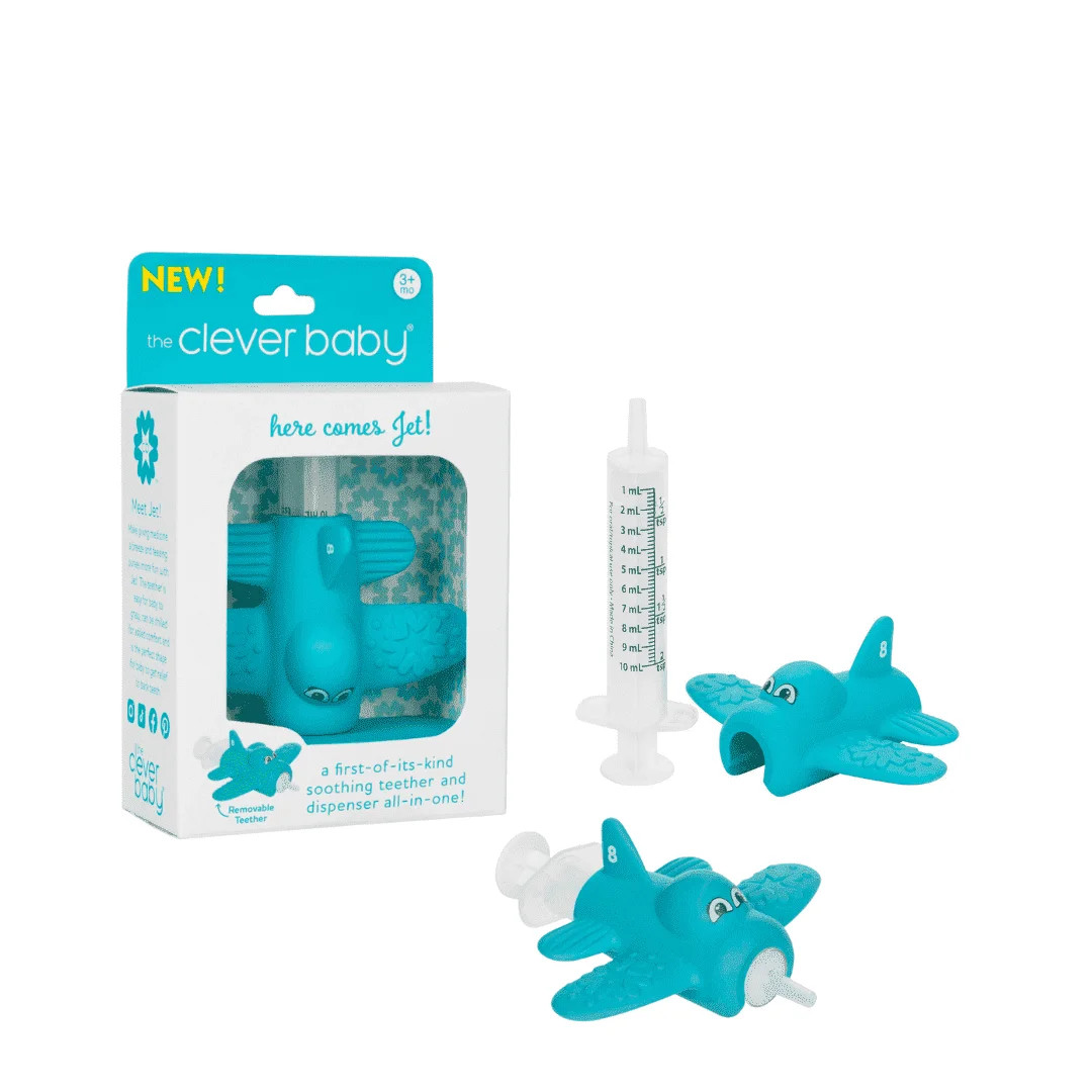 The Clever Baby Teether and Dispenser Duo, Jet / Baby Medicine Dispenser and Soothing Teether All... | Walmart (US)