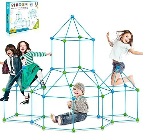 Amazon.com: 9IUoom Fort Building kit for Kids 120 Pieces Air Forts Builder Gift Kid Construction ... | Amazon (US)