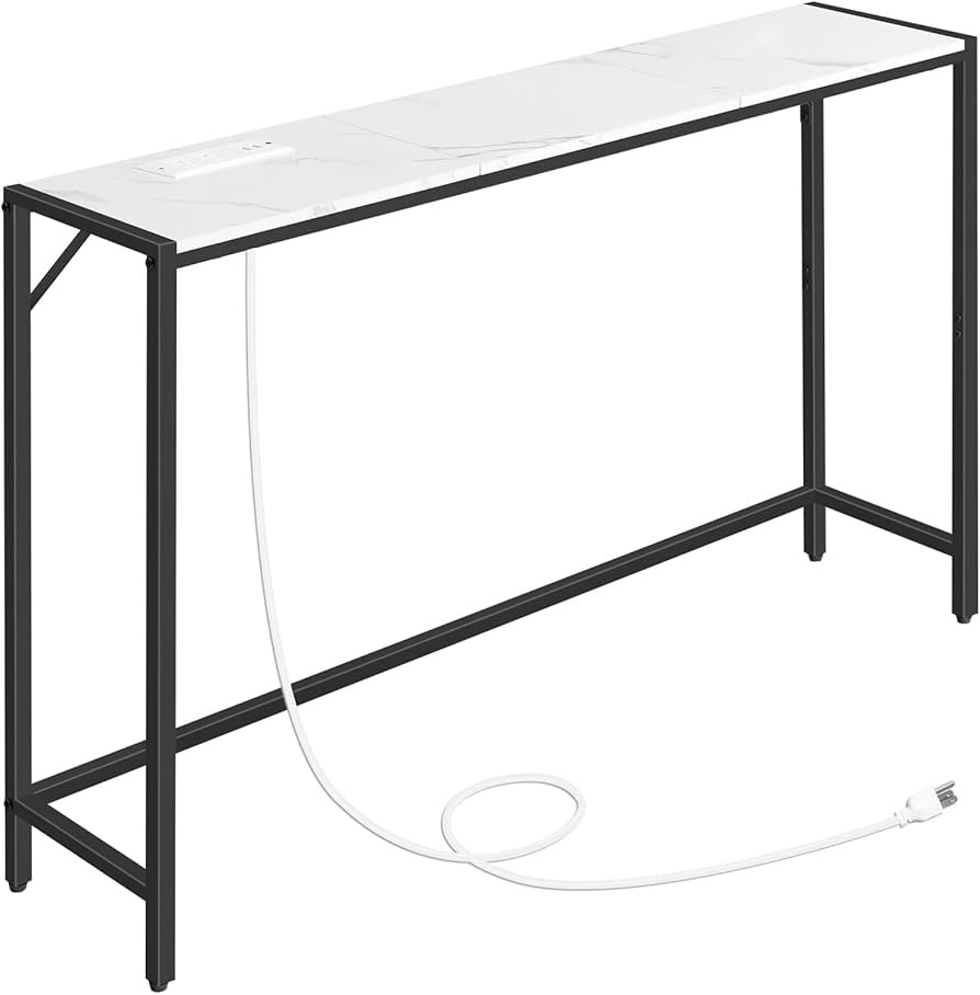 Console Table, Narrow Sofa Table, 43.3” Entrance Table with Power Station, Behind Couch Table, ... | Amazon (US)