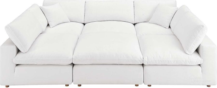 Commix Down Filled Overstuffed 6-Piece Sectional Sofa In White EEI-5761-PUW | 1stopbedrooms