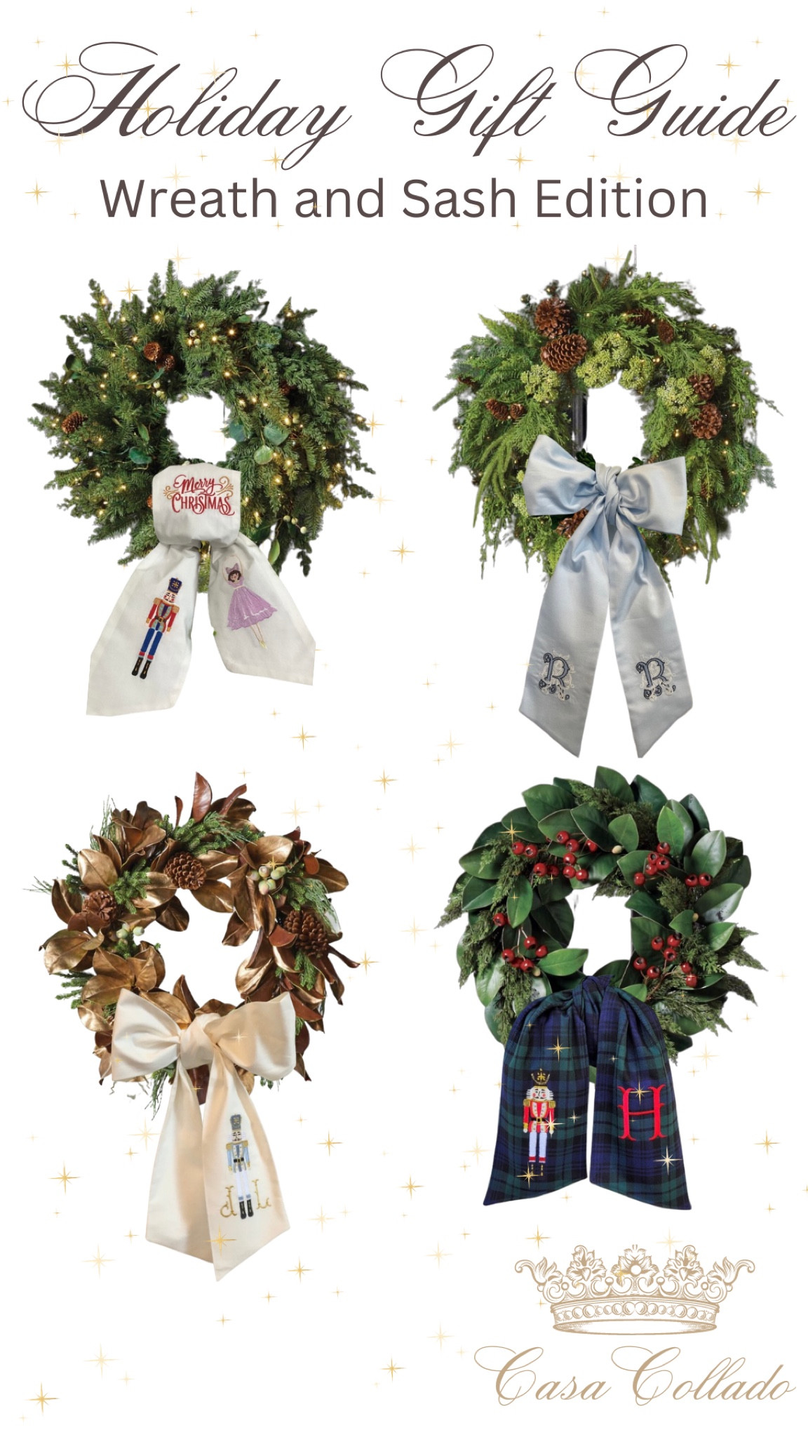 Holiday Gift Guide
Wreath and Sash Edition 

#LTKSeasonal #LTKHoliday #LTKGiftGuide