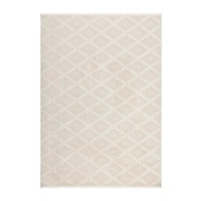 Town & Country Everyday Rein Solid Diamond Everwash Non-Slip Backing Washable Area Rug Beige | Wayfair North America