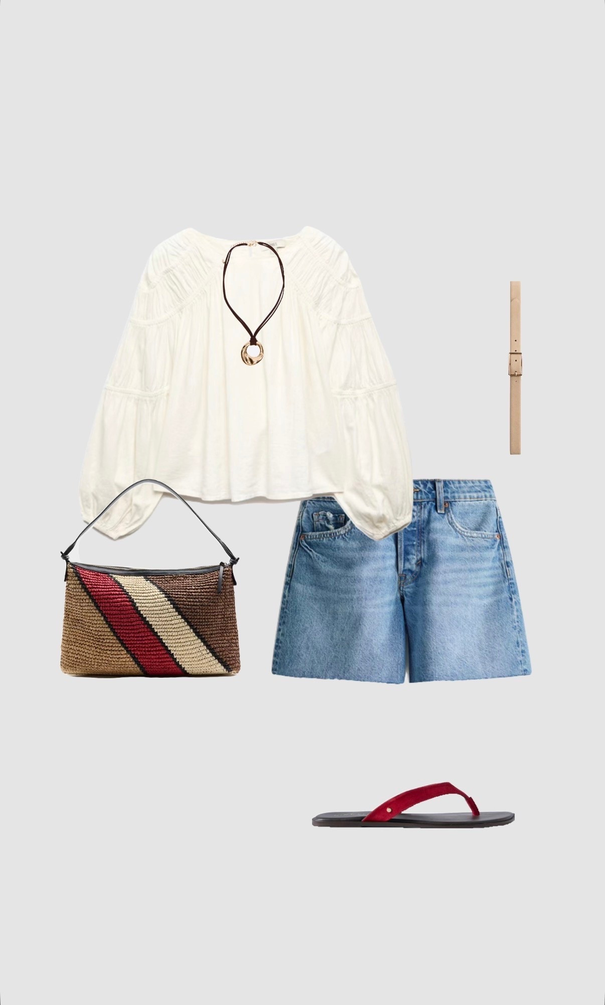Summer Heatwave Outfit ❤️

• holiday outfits pub uk beer garden bbq outfit straw bad red flip flops sandals boho style cream blouse top blue denim high waisted shorts shopping outfits womens uk 2026 festival outfit gold pendant rope necklace dinner outfits brunch outfit hen do •

#LTKsummer #LTKuk #LTKfestival