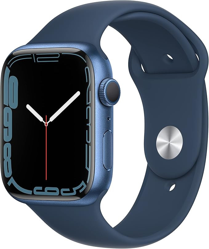 Apple Watch Series 7 [GPS 45mm] Smart Watch w/ Blue Aluminum Case with Abyss Blue Sport Band. Fi... | Amazon (US)