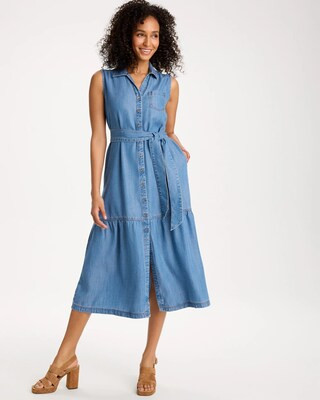 Twill Denim Belted Shirtdress | Chico's