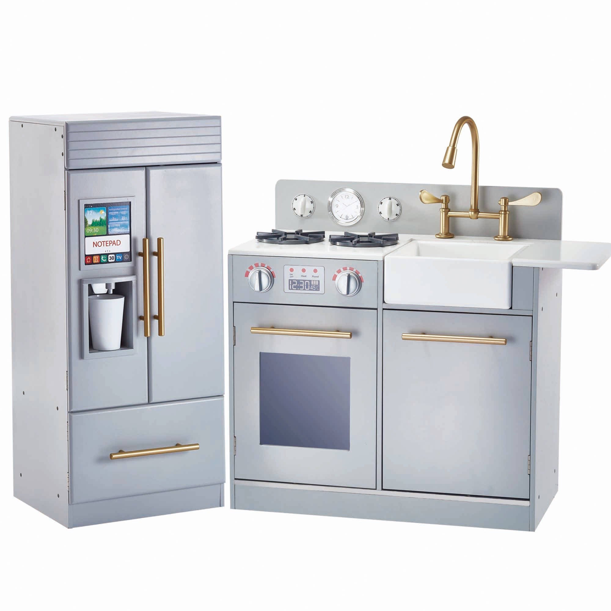 Teamson Kids Little Chef Chelsea Modern Play Kitchen - Silver Grey / Gold | Walmart (US)