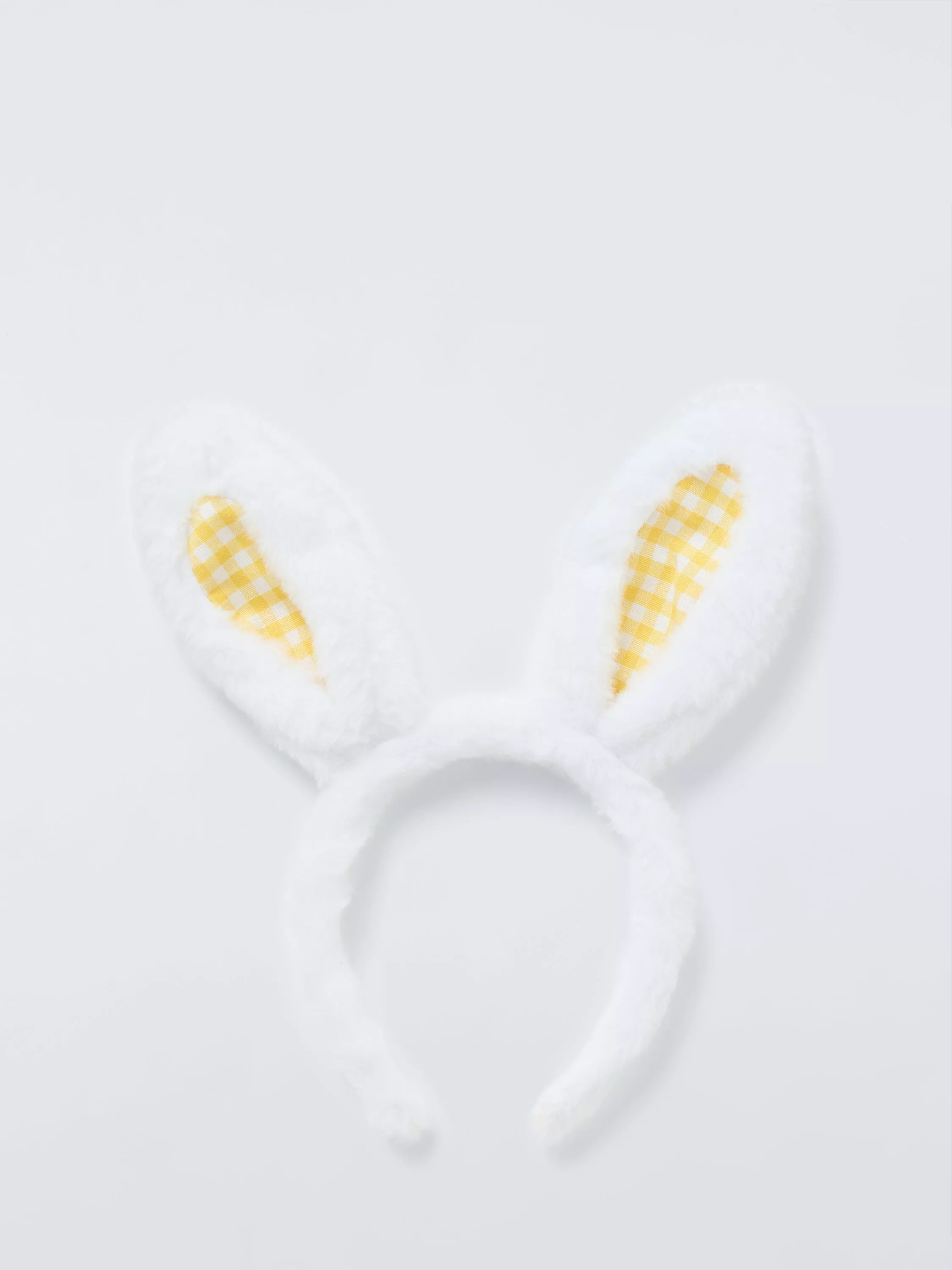John Lewis Bunny Ears Headband, Yellow Gingham | John Lewis (UK)