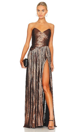 retrofete Waldorf Dress in Metallic Bronze. - size S | Revolve Clothing (Global)