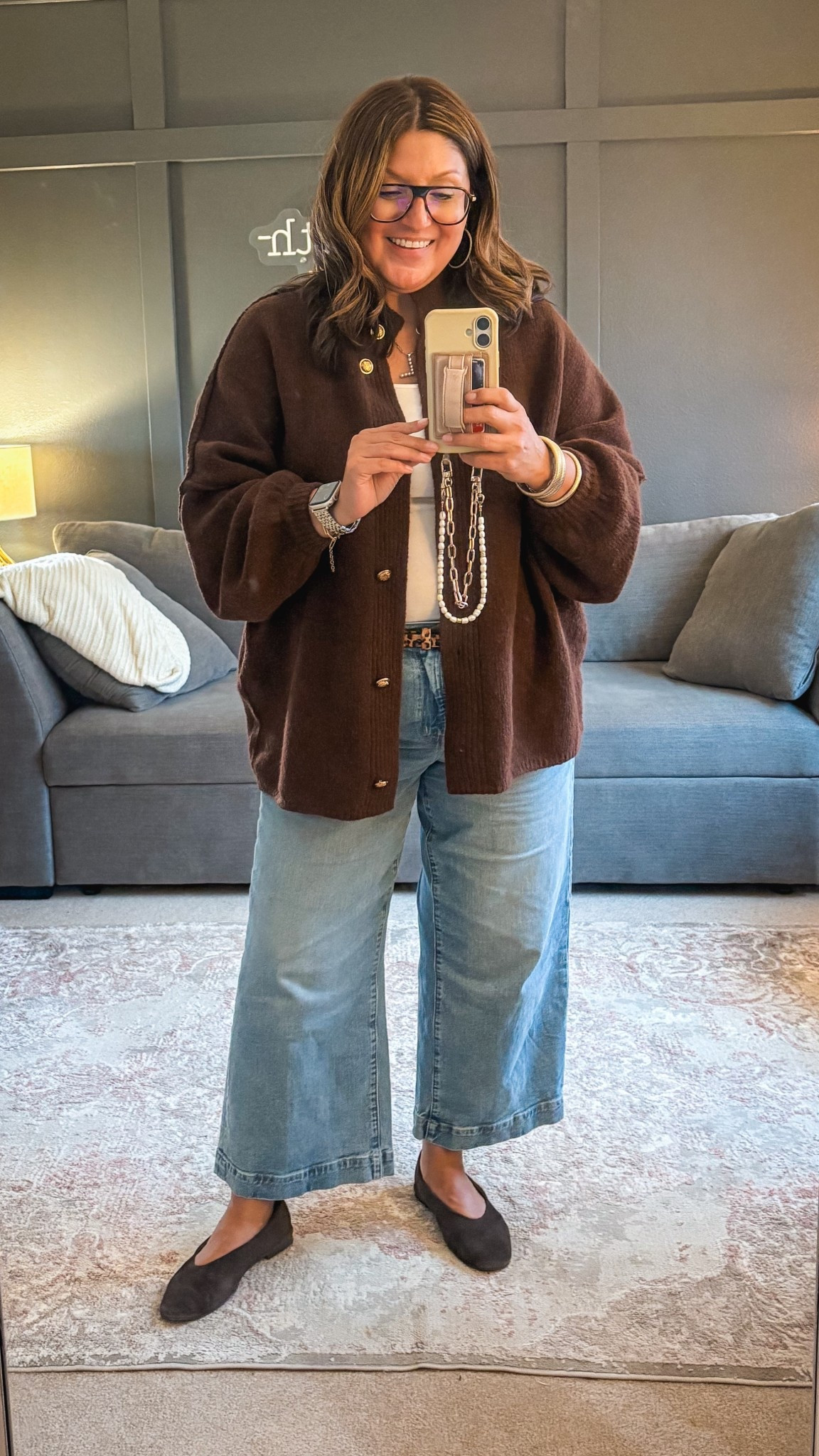 Amazon cardi (XL)
GAP Factory belt (L)
GAP Factory jeans (33)
Madewell flats 

#LTKMidsize #LTKSaleAlert #LTKOver40