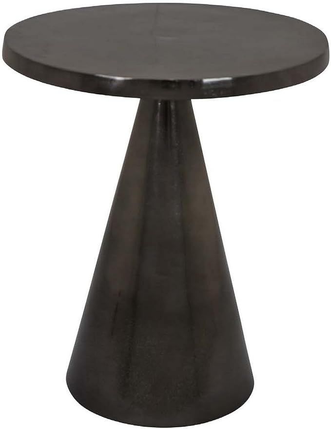 Benjara Riot 19 Inch Plant Stand Table, Round Top, Triangle Pedestal, Metal, Black and Gray | Amazon (US)