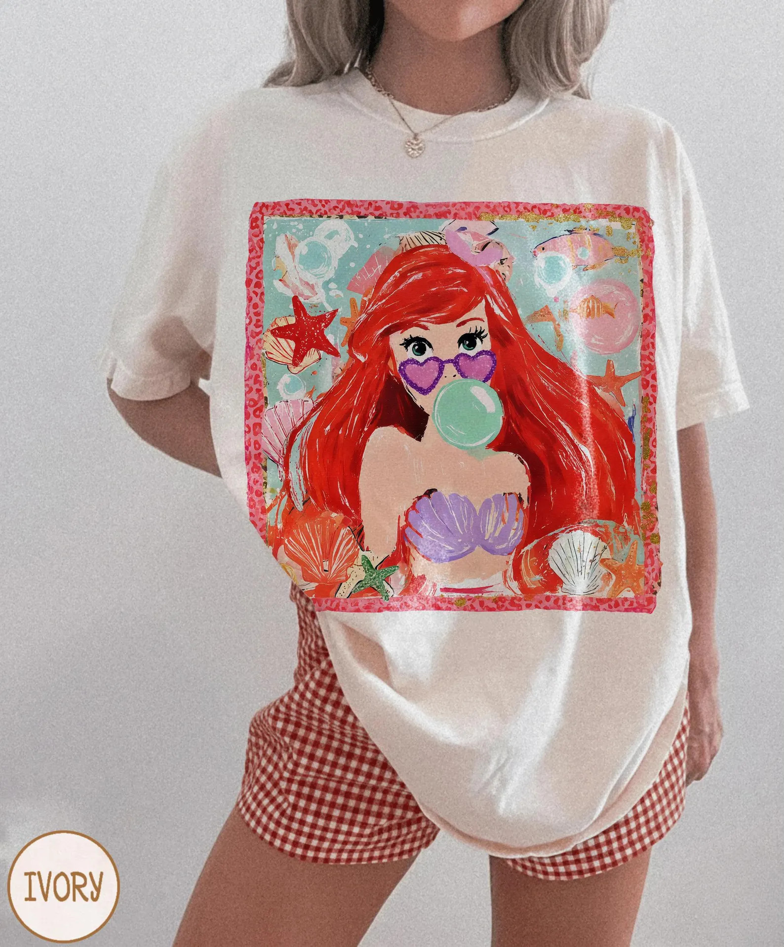 Comfort Colors The Little Mermaid Shirt, Preppy Mermaid Summer Shirt, Women's Little Mermaid Arie... | Etsy (Global)