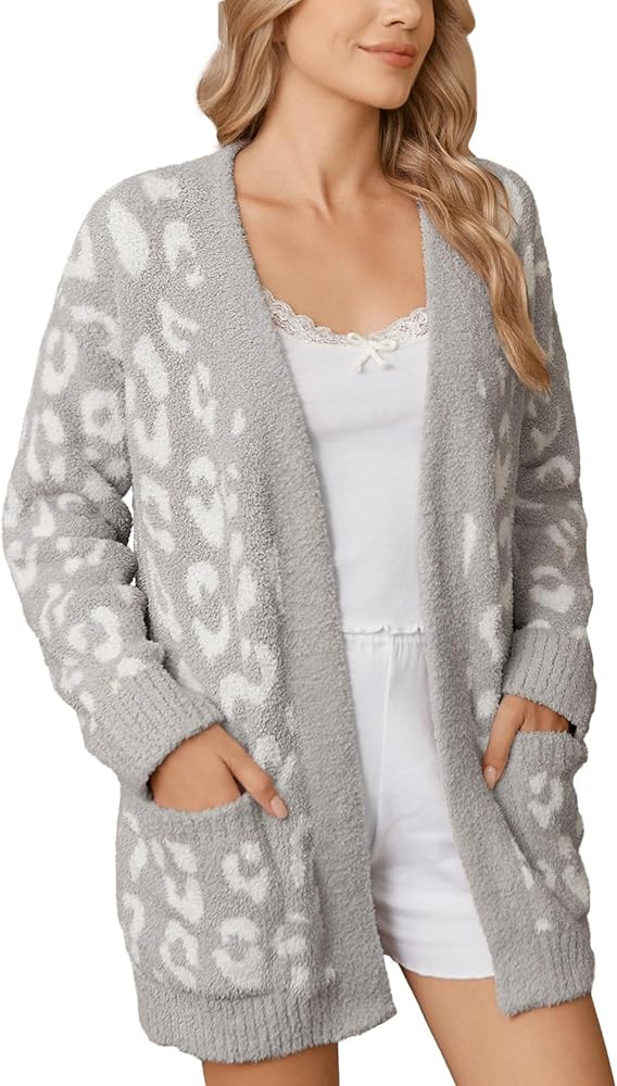 Snuggle Sac Cardigan Sweaters for Women with Pocket Trendy Casual Long Sleeve Tops Open Front Fal... | Amazon (US)