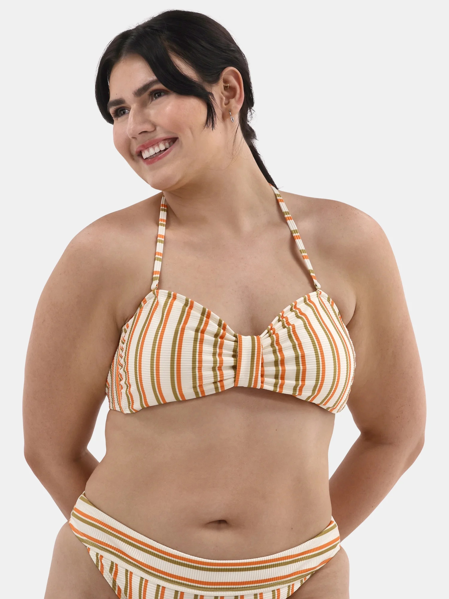 No Boundaries Women's Horizon Hues Cinched Bandeau Bikini Top, Sizes XXS-XXL | Walmart (US)