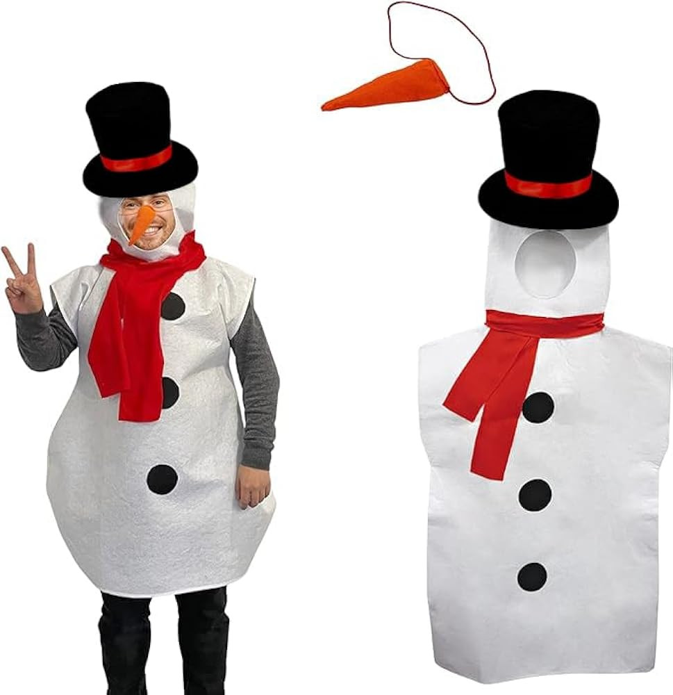 4E's Novelty Snowman Costume for Adults One-Piece for Snowman Dress Up Kit Accessories for Men & ... | Amazon (US)