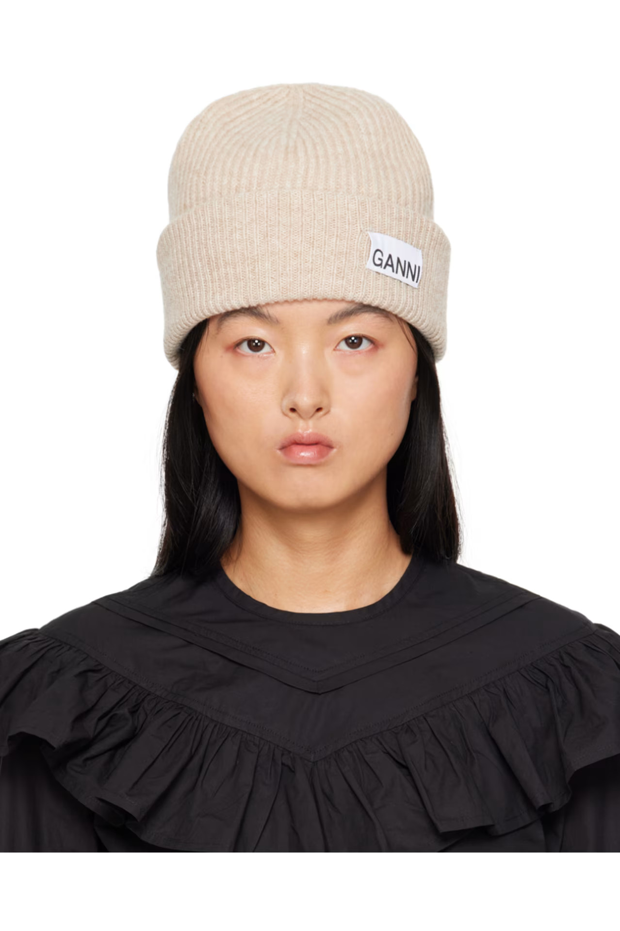 GANNI - Beige Fitted Beanie | SSENSE