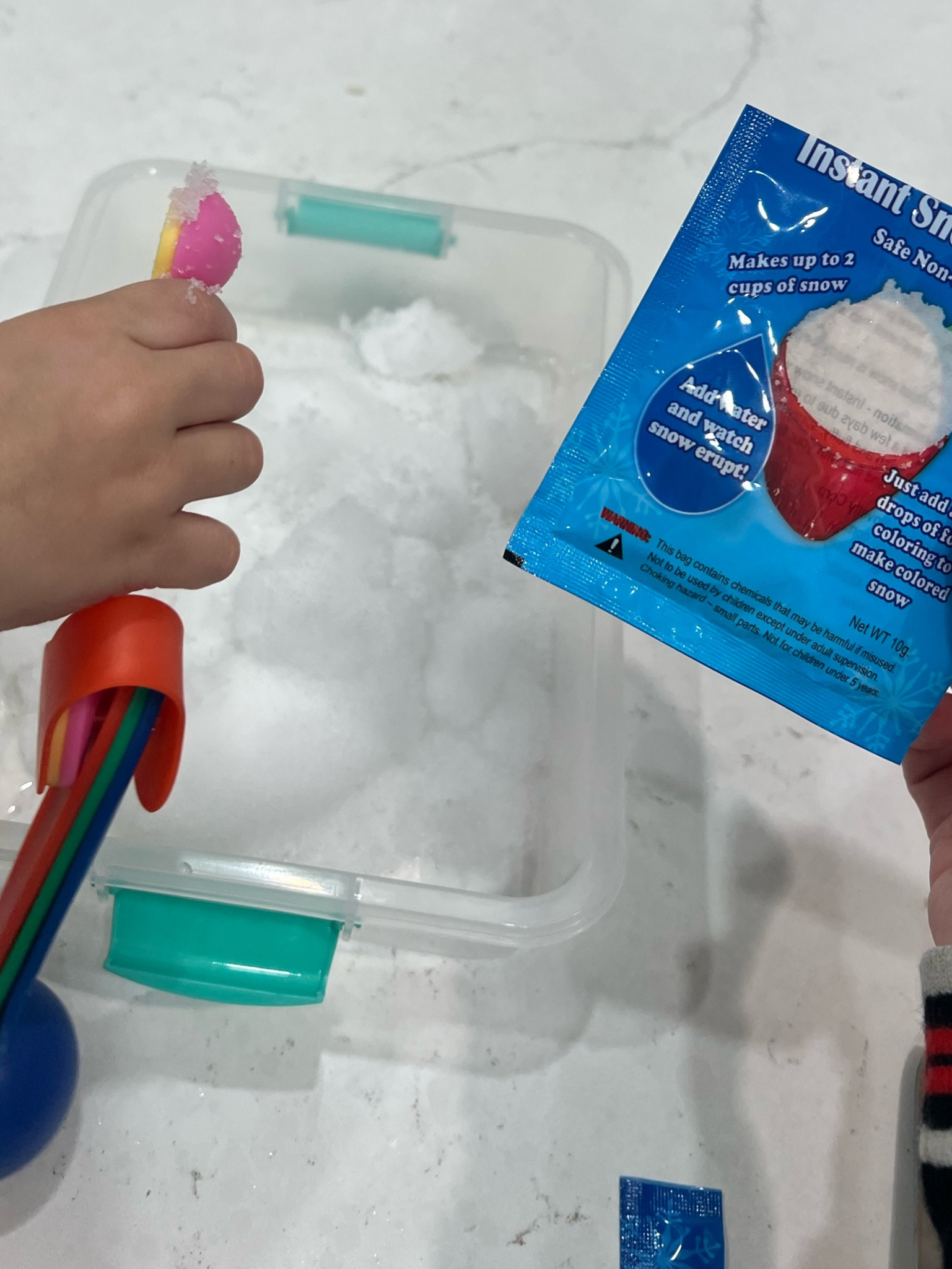 Toddler snow after school activity! How cute is this? We made snow after school today. It’s a great toddler birthday party idea or sensory bin idea for kids. 

#LTKparties #LTKkids #LTKfamily