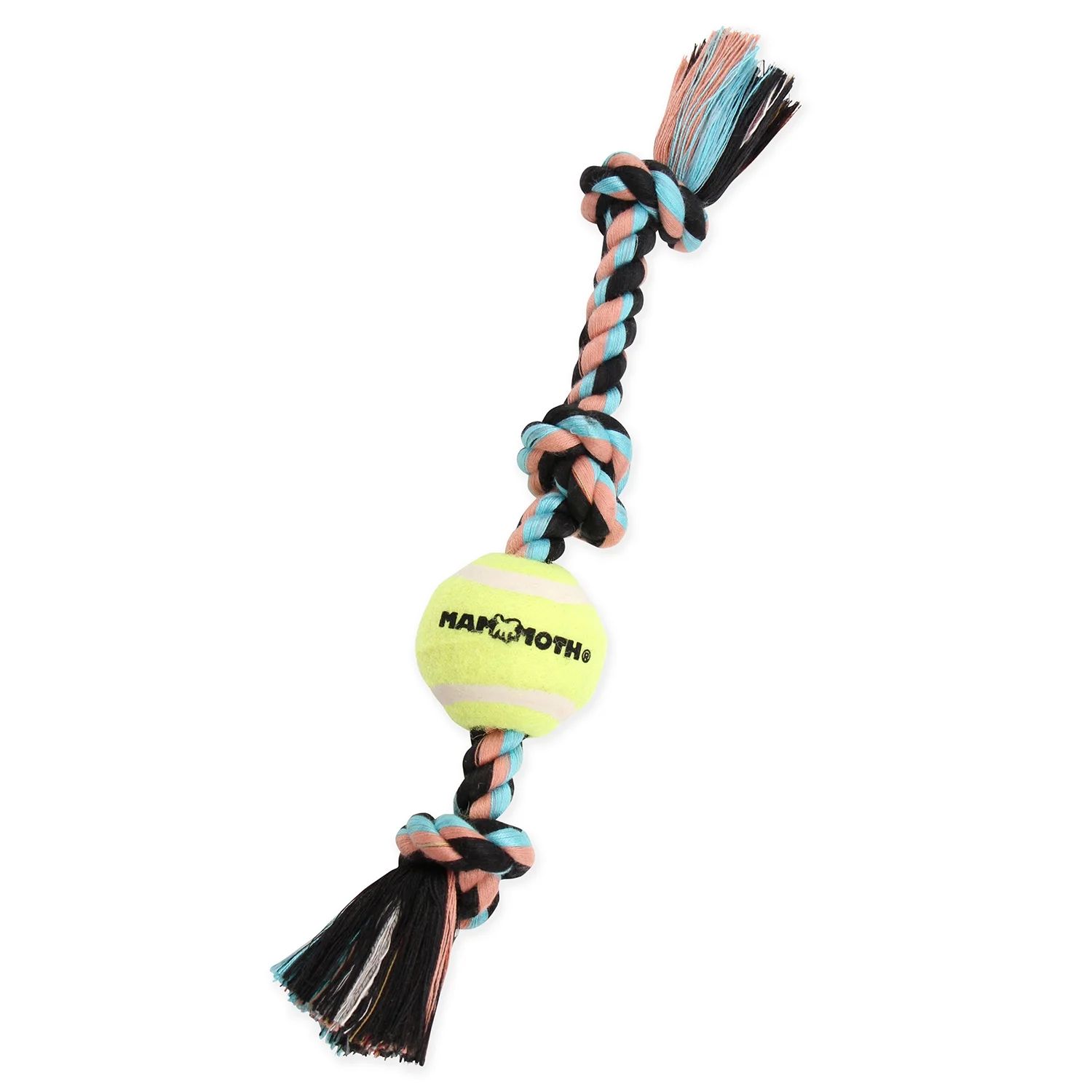 Mammoth Flossy Chews Cottonblend 3 Knot Tug Rope Dog Toy with Mini Tennis Ball, Mini 11", Assorte... | Walmart (US)